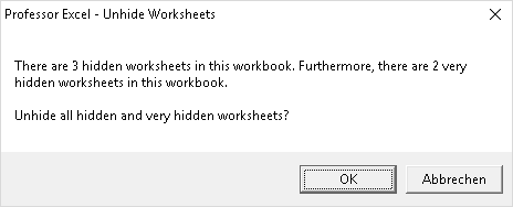 unhide, all, worksheets, hidden, very hidden, excel, at once