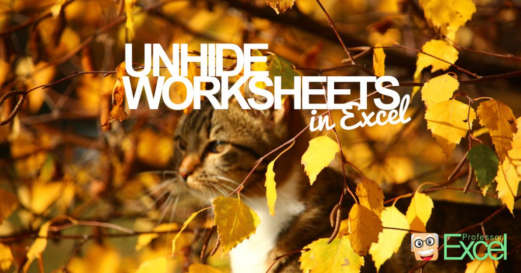 unhide, worksheets, all, excel, at once