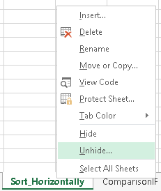 excel, unhide, manually, worksheet, sheet, hide