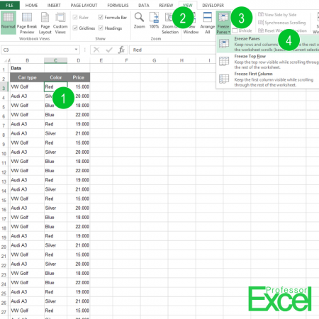 Freeze Panes in Excel How to Make Heading Stick to the Top