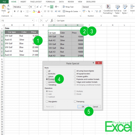 format, formatting, cell, excel, copy, paste, How to Only Paste Cells Formats