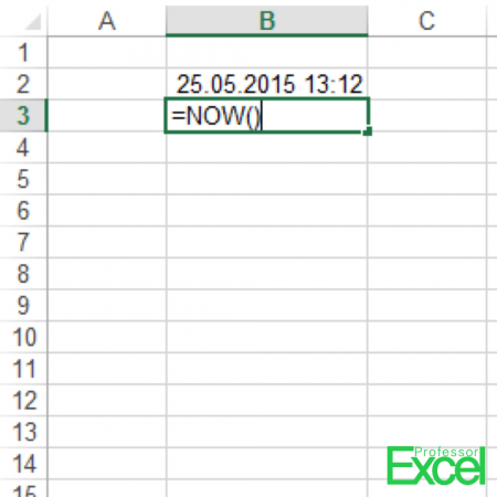 now, now(), formula, excel, time