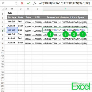 blank, space, formula, remove, character, letter, cell, text