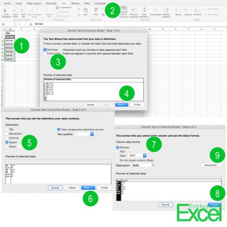 Separate, Text, to, Into, Columns, divide