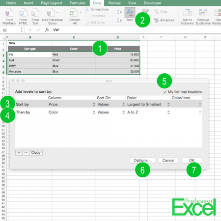 sort, sorting, excel, a-z, a to z, How to Sort Data