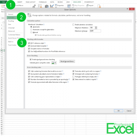 number, letters, column, headers, excel, How to Display Numbers Instead of Letters for Columns