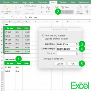 advanced, filter, excel, advanced filter