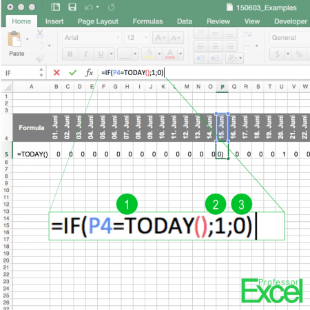 Excel TODAY function to insert today's date and more