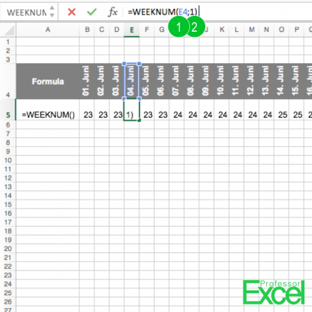 assigning week numbers in excel