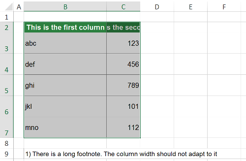 row and column in excel