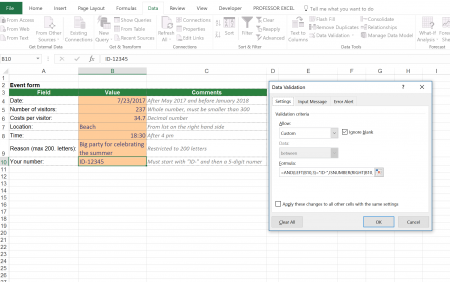 data, validation, data validation, restrict, allow, cell, excel