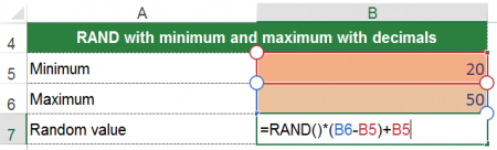 random, number, value, excel, minimum, maximum