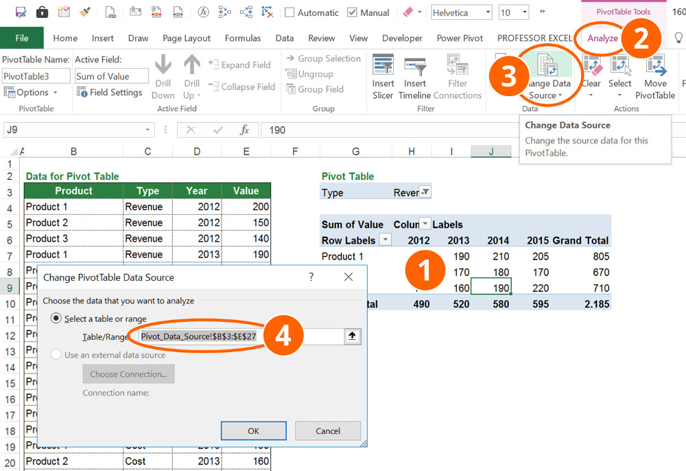 pivot, table, pivottable, data, source, excel