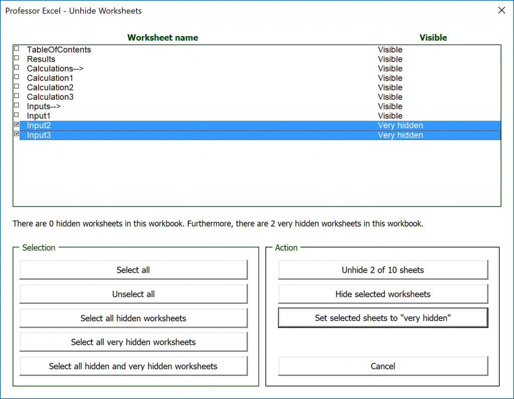 What Is A Very Hidden Sheet In Excel