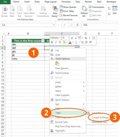 Data Table to Normal Range: How to Convert an Excel Table