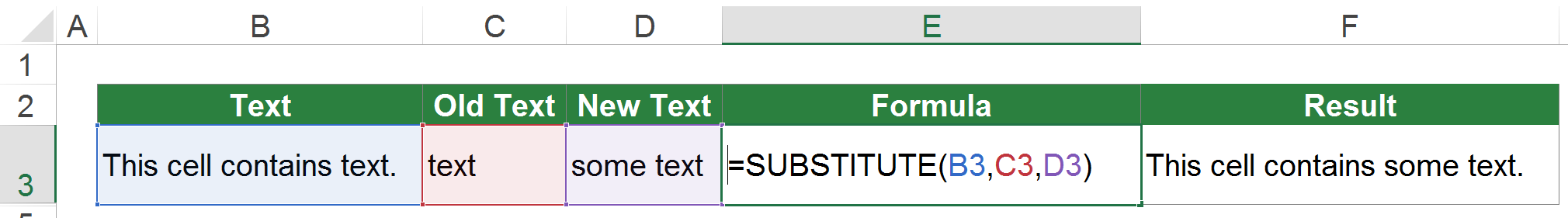 Replace Substitute Excel