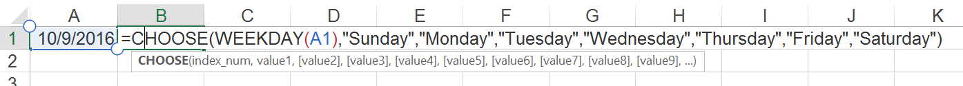 Example WEEKDAY name 2 Professor Excel
