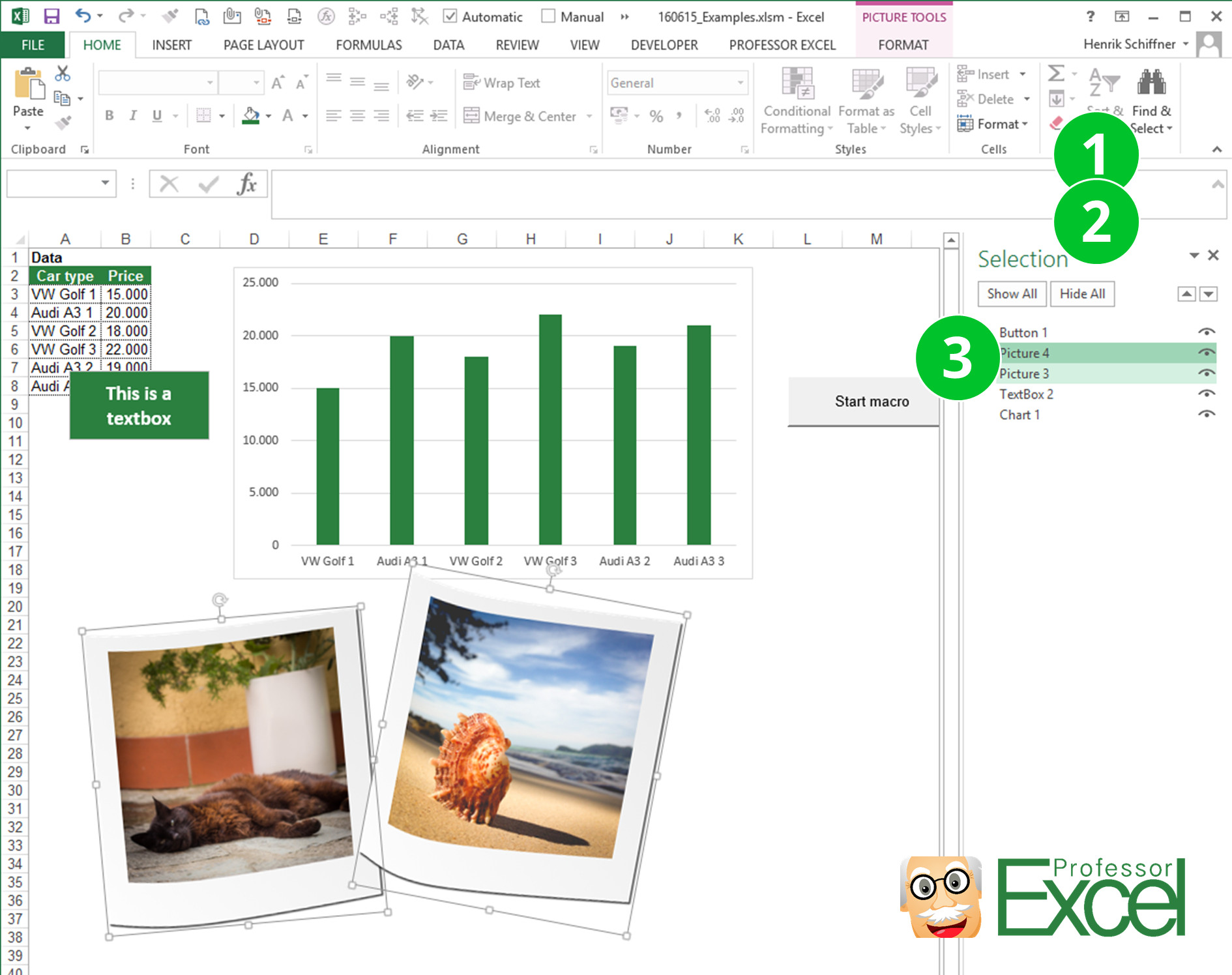 selection, pane, select, pictures, excel, images