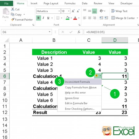 error, excel, green, corner, triangle