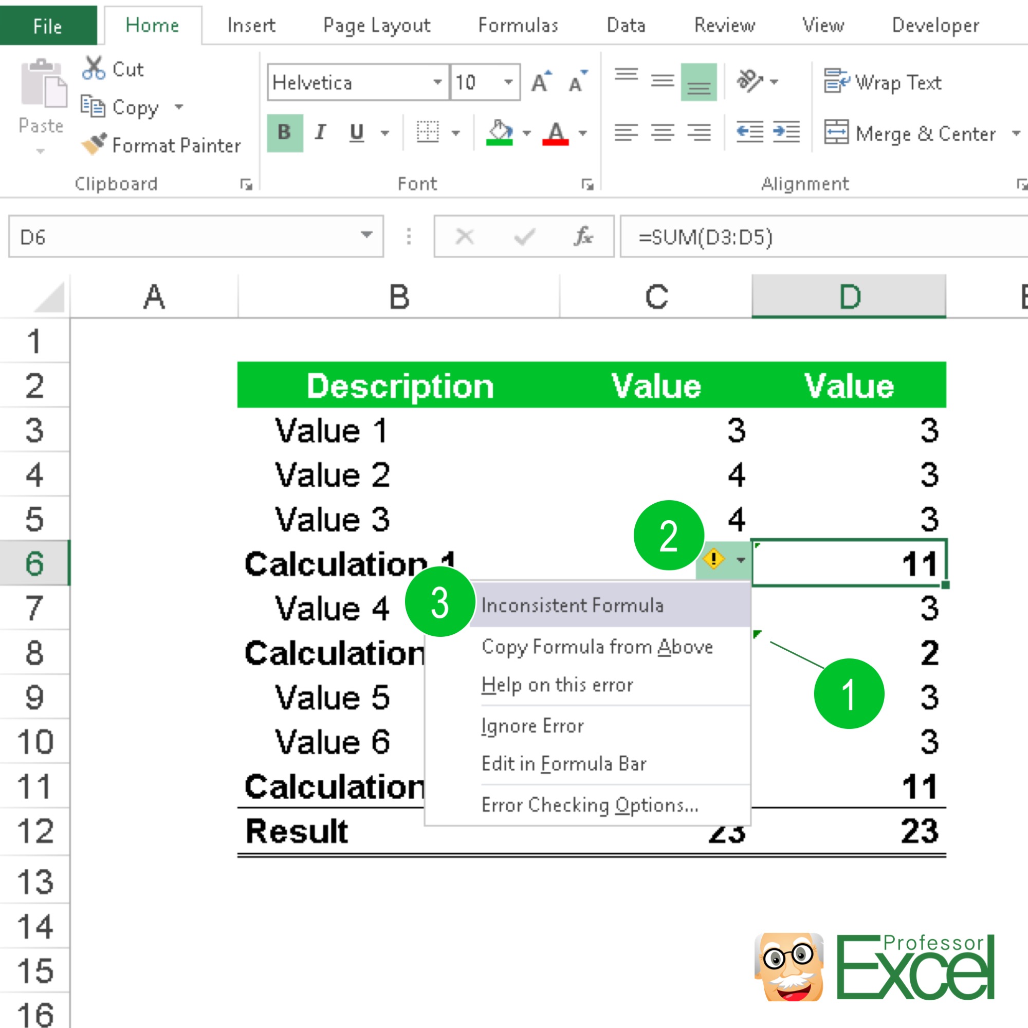 Excel_Green_Corner Professor Excel