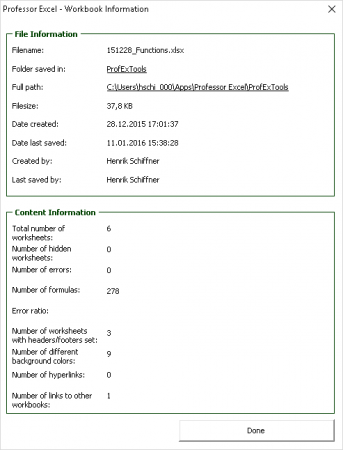 workbook, preference, information, meta, data