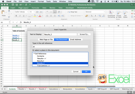 table of contents, index, manual, excel