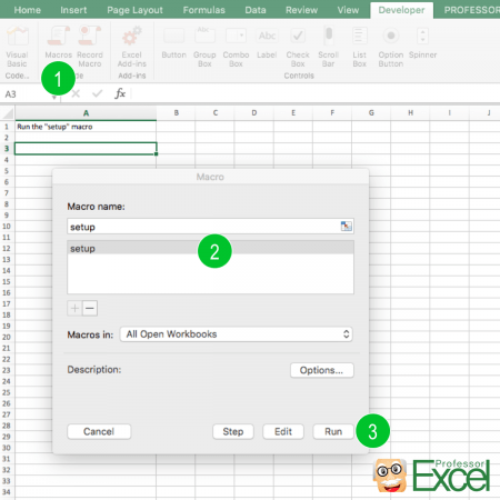 setup, tetris, excel