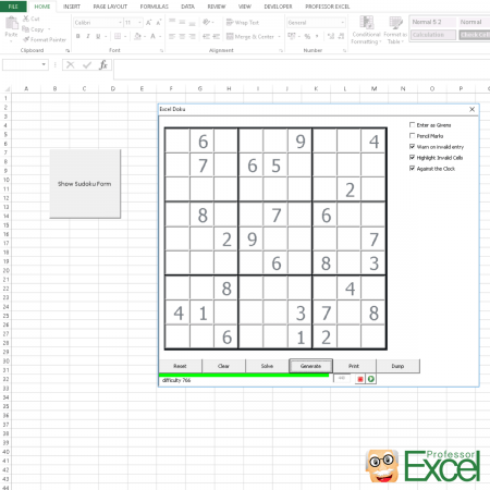 sudoku, excel, play, solve, fun