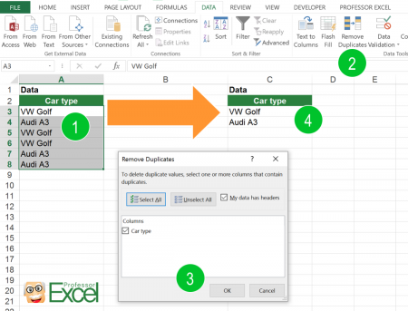 remove, duplicates, duplicate, values, list, data, excel