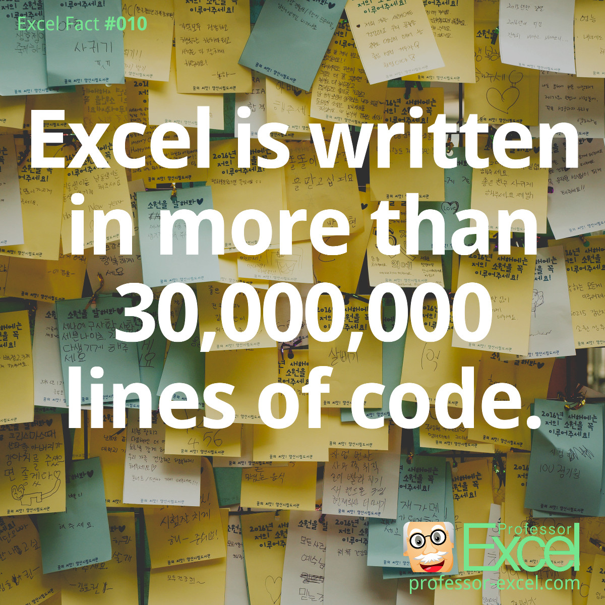 excel, excel fact, fact, lines, code, lines of code