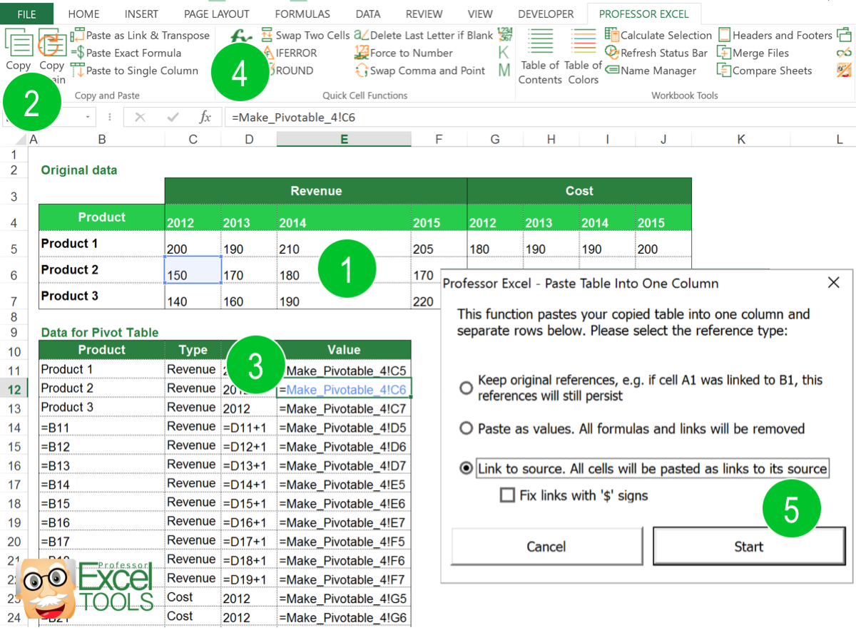 copy, paste, pivot, data, structure, pivotable