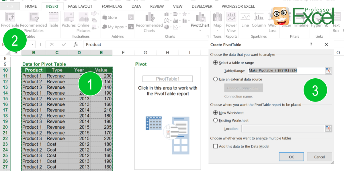 Insert_PivotTable | Professor Excel