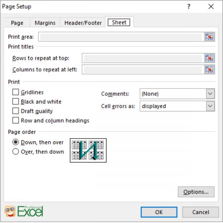 excel pdf repeat header printing print row rows columns greyed create setup borders cell professor file configure if softwarekeep when