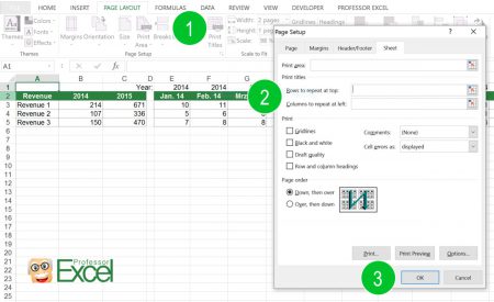 excel repeat print rows columns outs professor column titles why choose