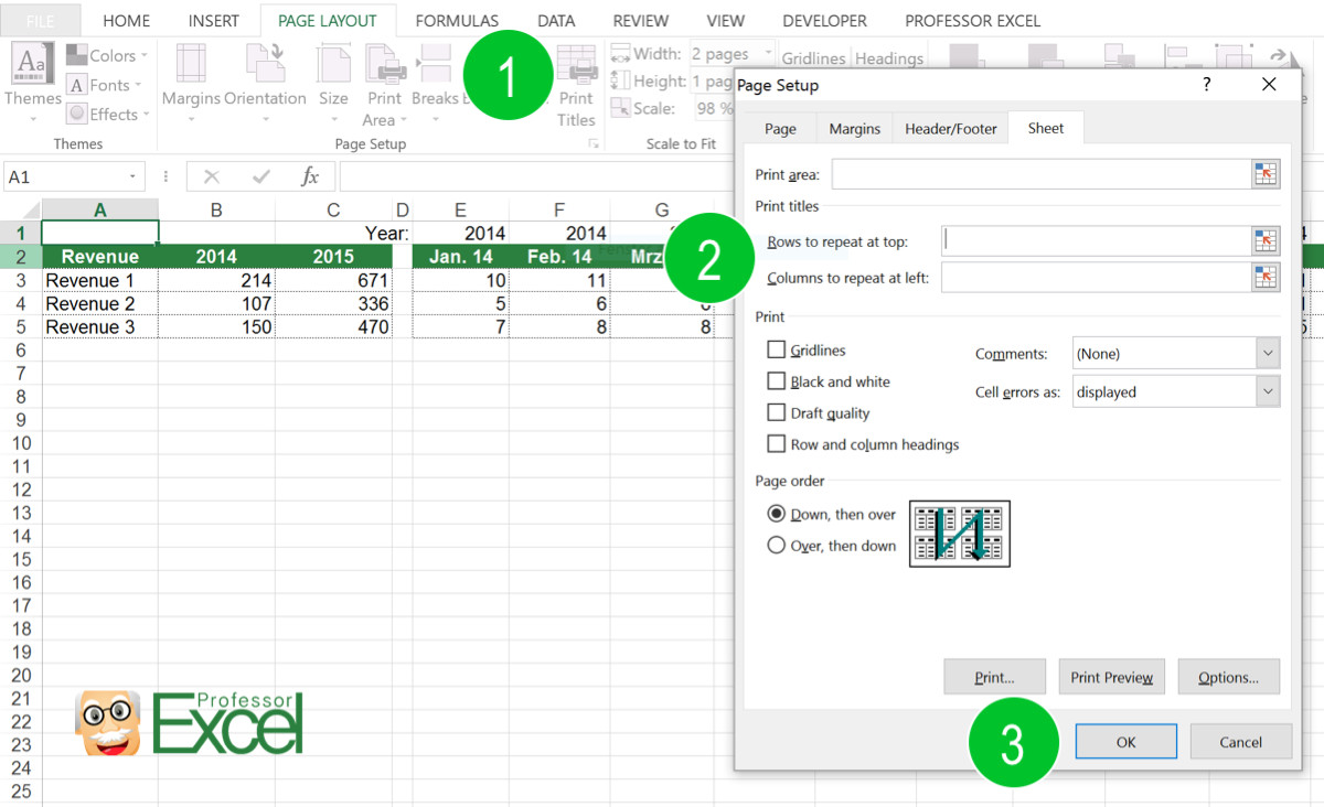 Can t select rows columns to repeat when printing Easy fix