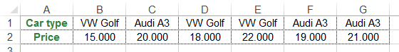 example, sort, horizontally, left to right, excel