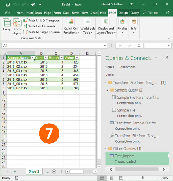 Excel combine multiple csvs