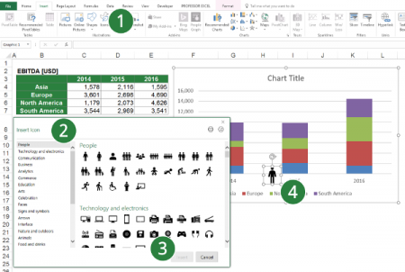 icons, excel, insert, 2016, office, emoji