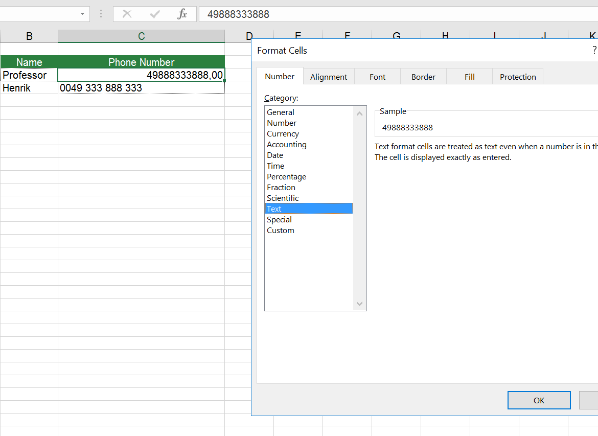 how to format text within a formula in excel