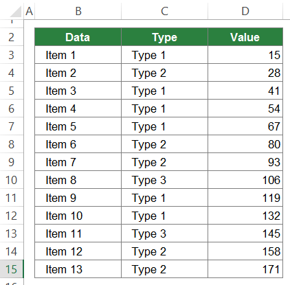 SUBTOTAL, data, Excel