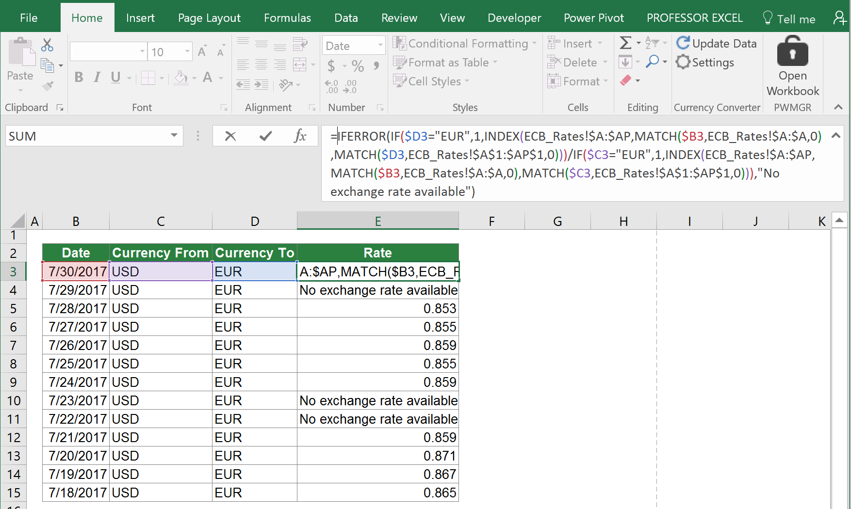 Currency Conversion In Excel Tutorial Free Excel Add In