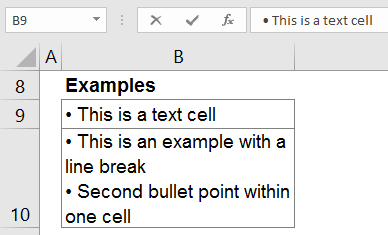 bullet, point, points, bullets, excel