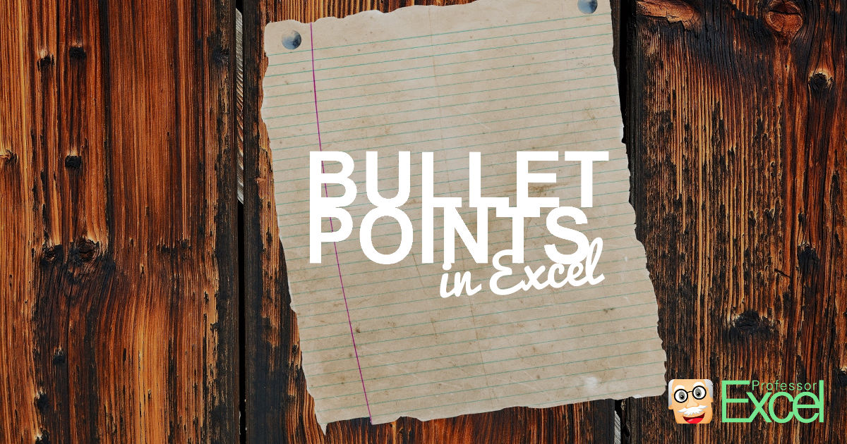 bullet, points, excel