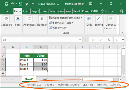 example, group, grouping, rows, columns, status, bar, excel, status bar