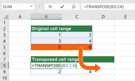 Example for resizing multi-cell array formulas.