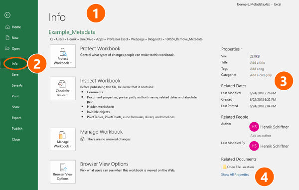 metadata in excel 6 methods of how to see and remove all meta data restaurant rota template