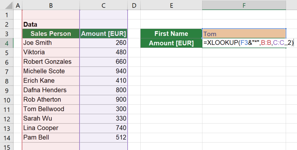 Solution: Don't forget to put "2" into the fifth argument of this advanced XLOOKUP.