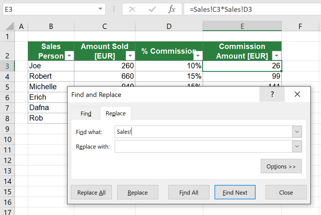 Use the "Find and Replace" function to remove the own worksheet name from cell references.