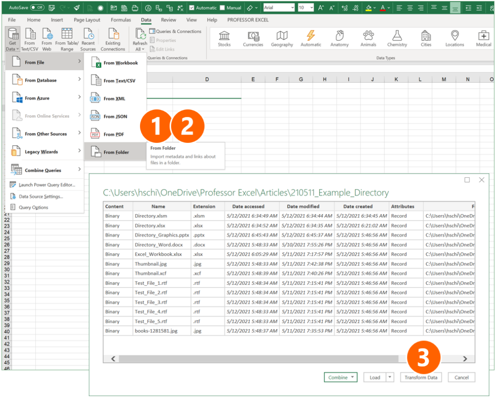 List Of All Files And Folders How To Easily Insert A Directory In Excel 