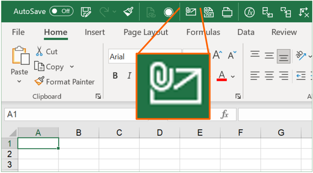 Add the e-mailing button the the Quick Access Toolbar in order to quickly send the entire Excel workbook.